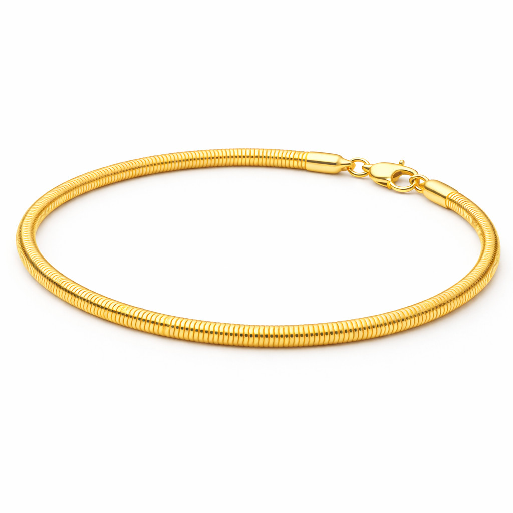 Italian 1/200 14K Yellow Gold Snake Link Herringbone Bracelet Chain Mens Womens