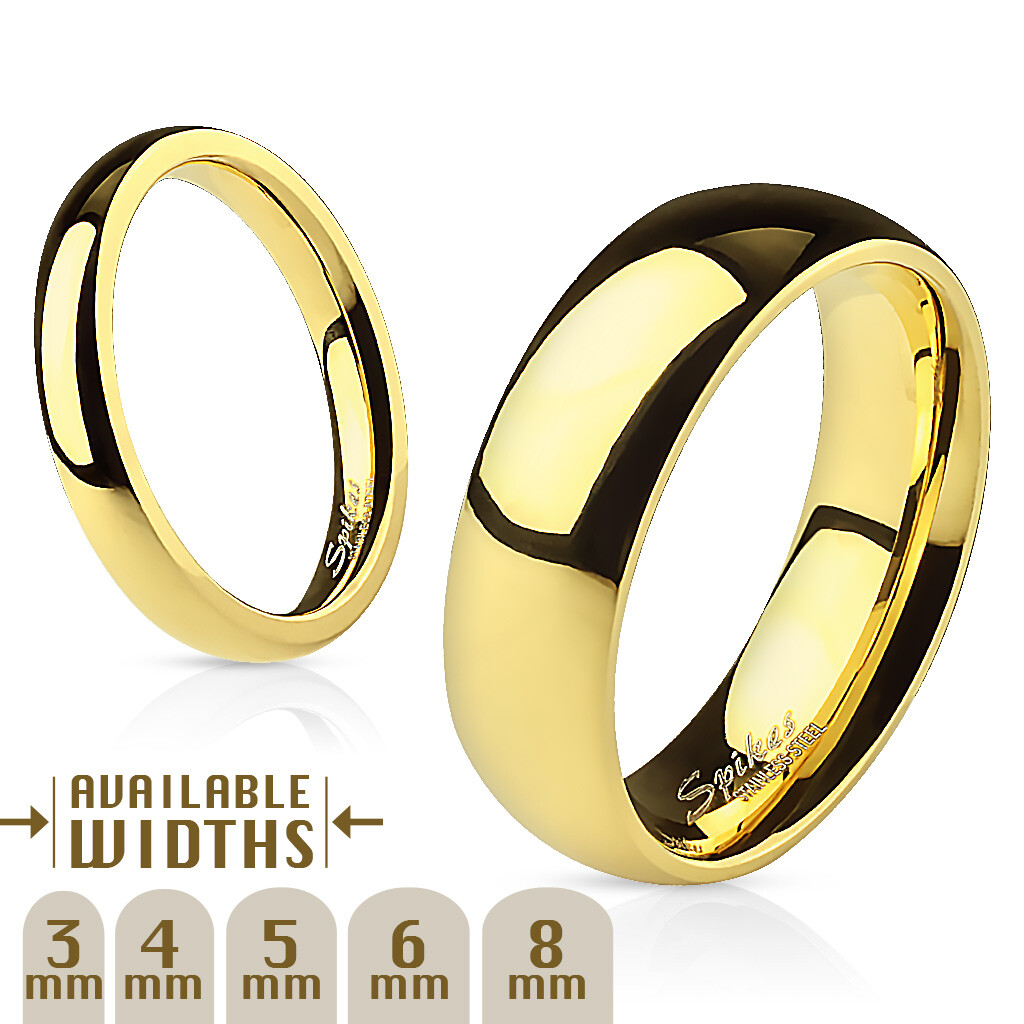 3mm – 8mm Wide 14k Gold Plated Classic Comfort Fit Wedding Ring Band Size 4.5-14