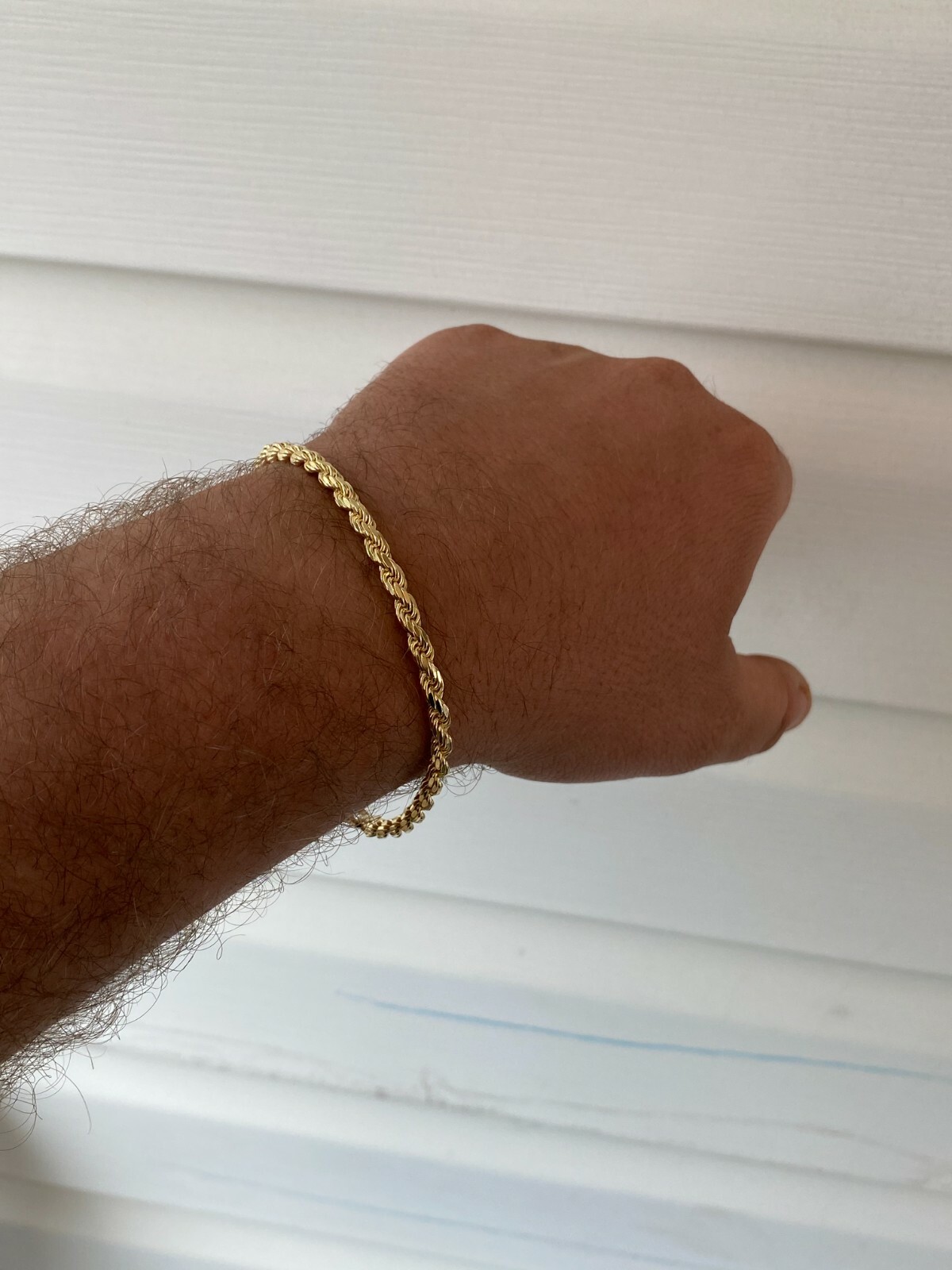 Men’s Women’s Real 14k Gold Plated Solid 925 Sterling Silver Rope Bracelet 2-6mm
