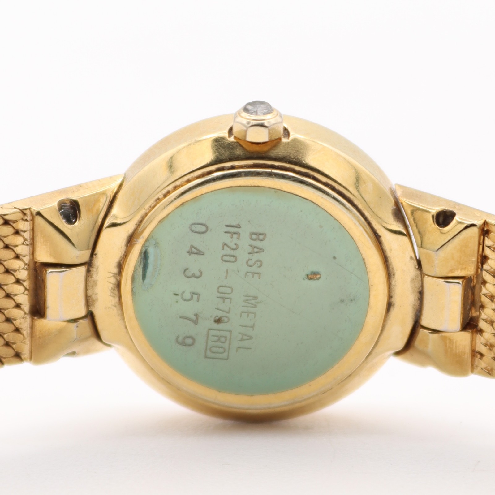 Vintage 20mm 1990 Lassale Ultra-Thin Ladies Quartz Gold Tone MOP Bezel 1F20-0F79