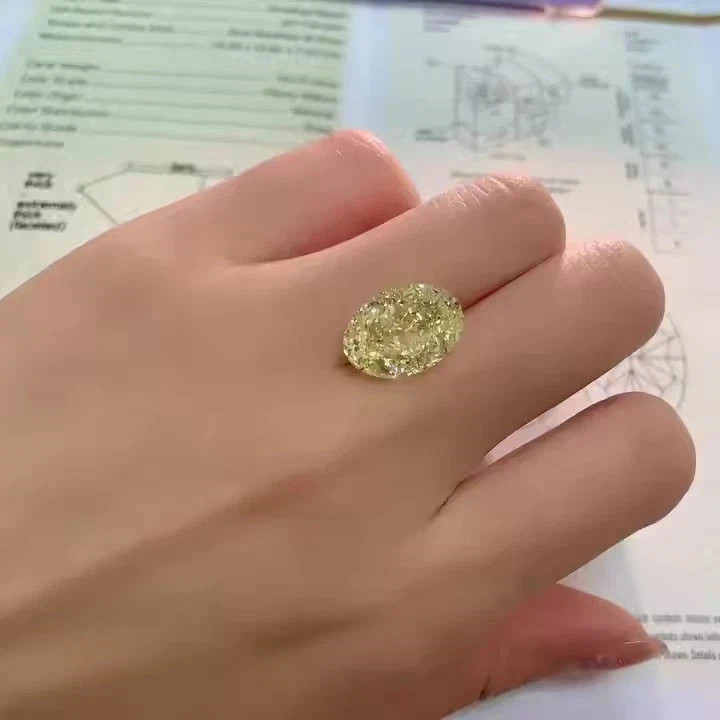 3.70 CT Natural Yellow Diamond 9×11 mm 1 Pcs Oval Cut VVS1 D Grade Certified.