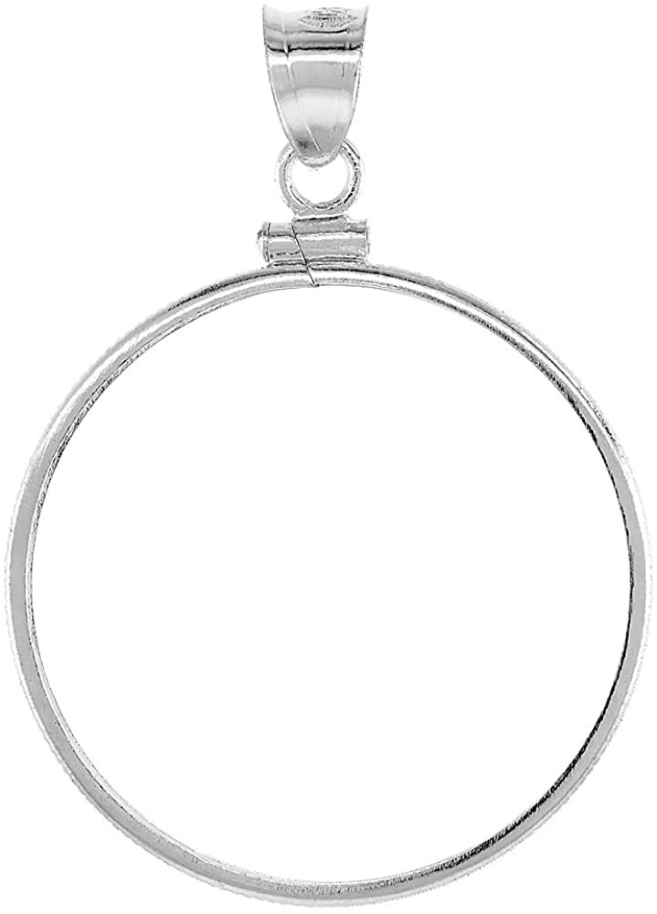 Sterling Silver & Gold Filled Half Dollar Bezel Screw Top 30mm Coin Edge 2 Color