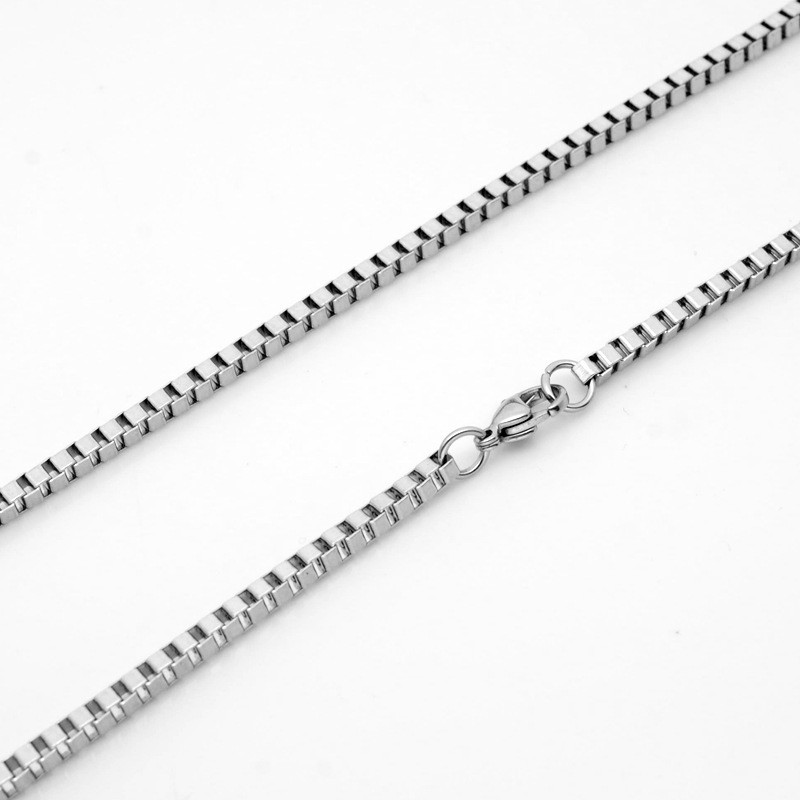5pcs 2.5mm/3mm Stainless Steel Box Chain Necklace for Men Women Jewelry Chains