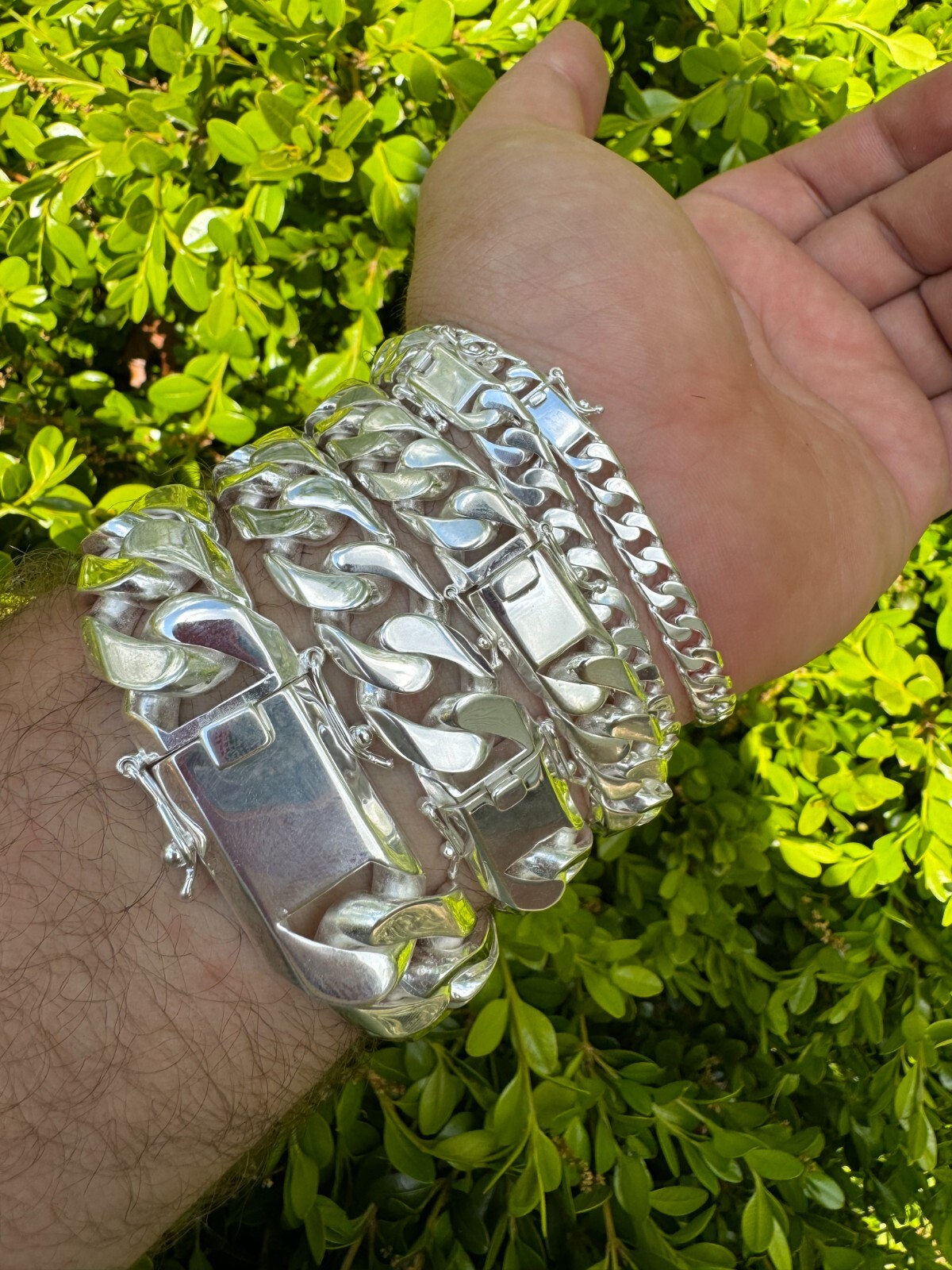 Handmade Miami Cuban Link Chain Necklace / Bracelet Real Solid 925 Silver 6-20mm