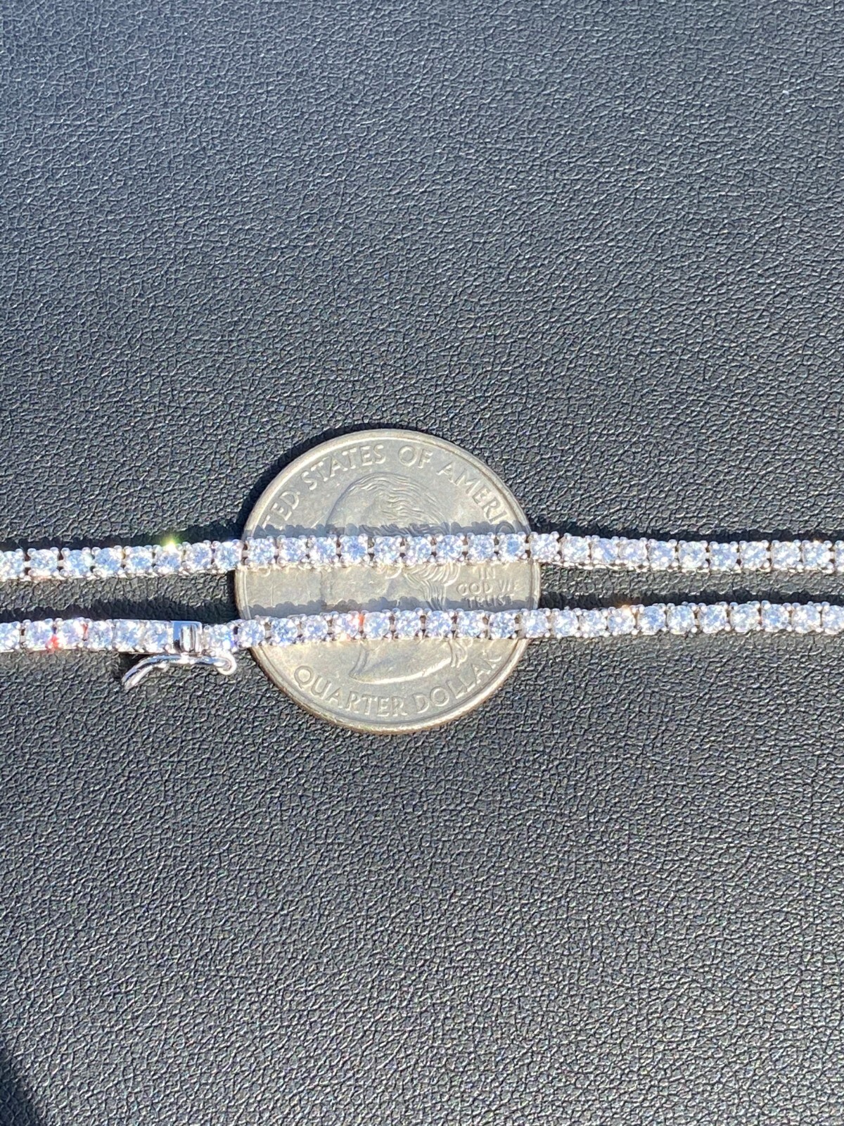 2mm MOISSANITE 925 Sterling Silver Tennis Chain Necklace Passes Tester