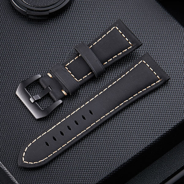 Crazy Horse Brushed Genuine Leather Watch Band Strap 20/22/24/26mm for Panerai