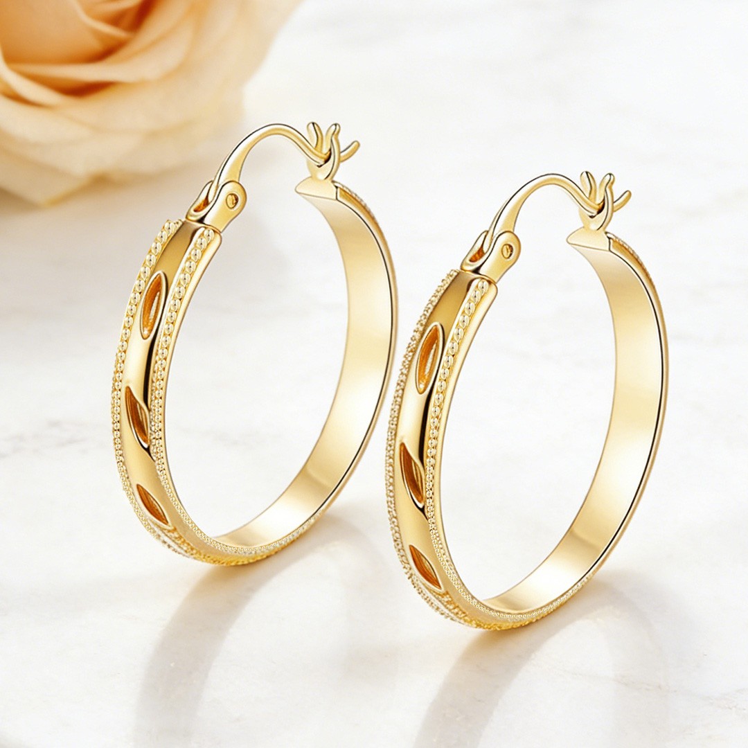 14k Gold Hoop Earrings Large Chunky Hoop Earring Women Hoops Earring 20/25/30MM