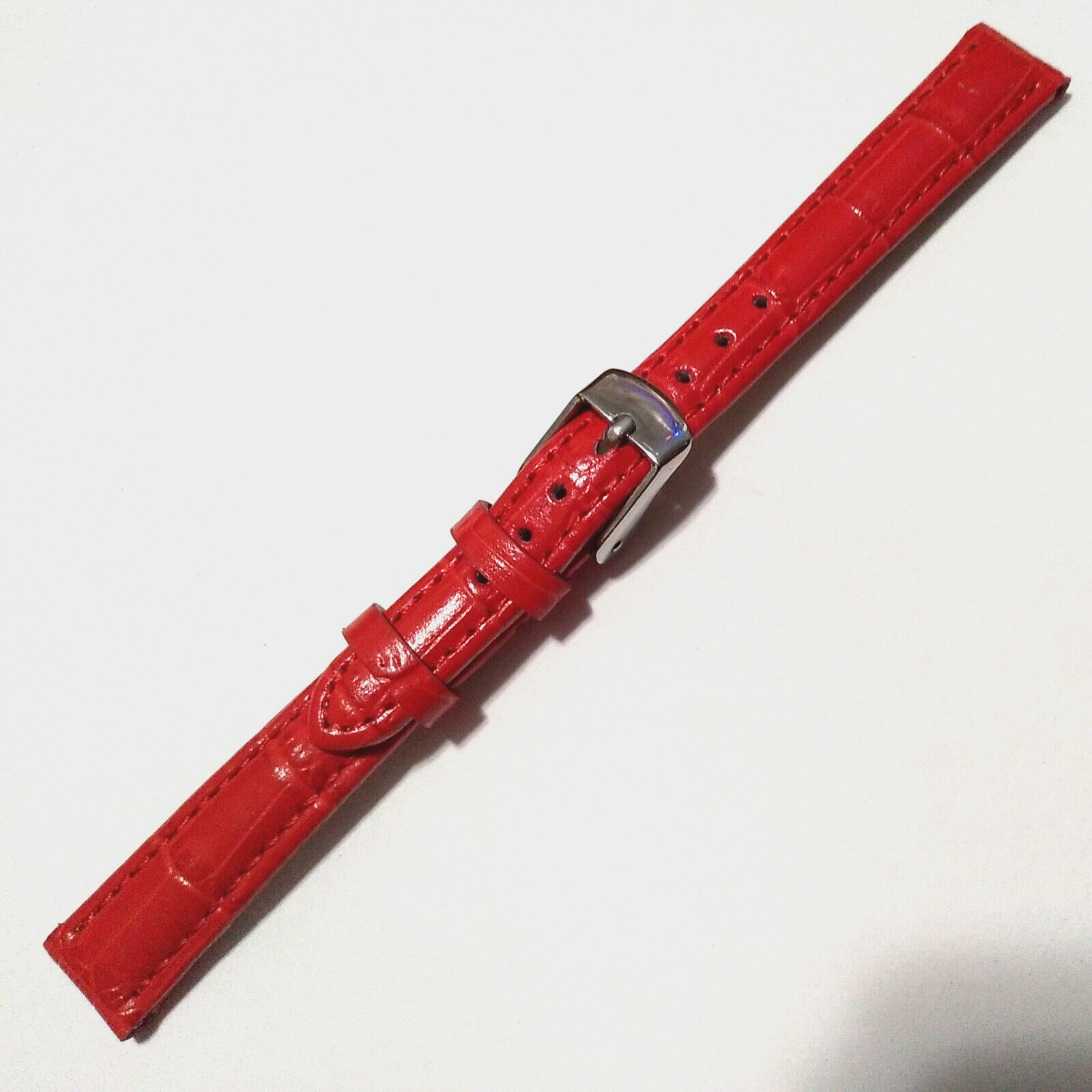 Timex Ladies Womens Red Genuine Leather Crocodile Grain 12mm Regular Watch Band