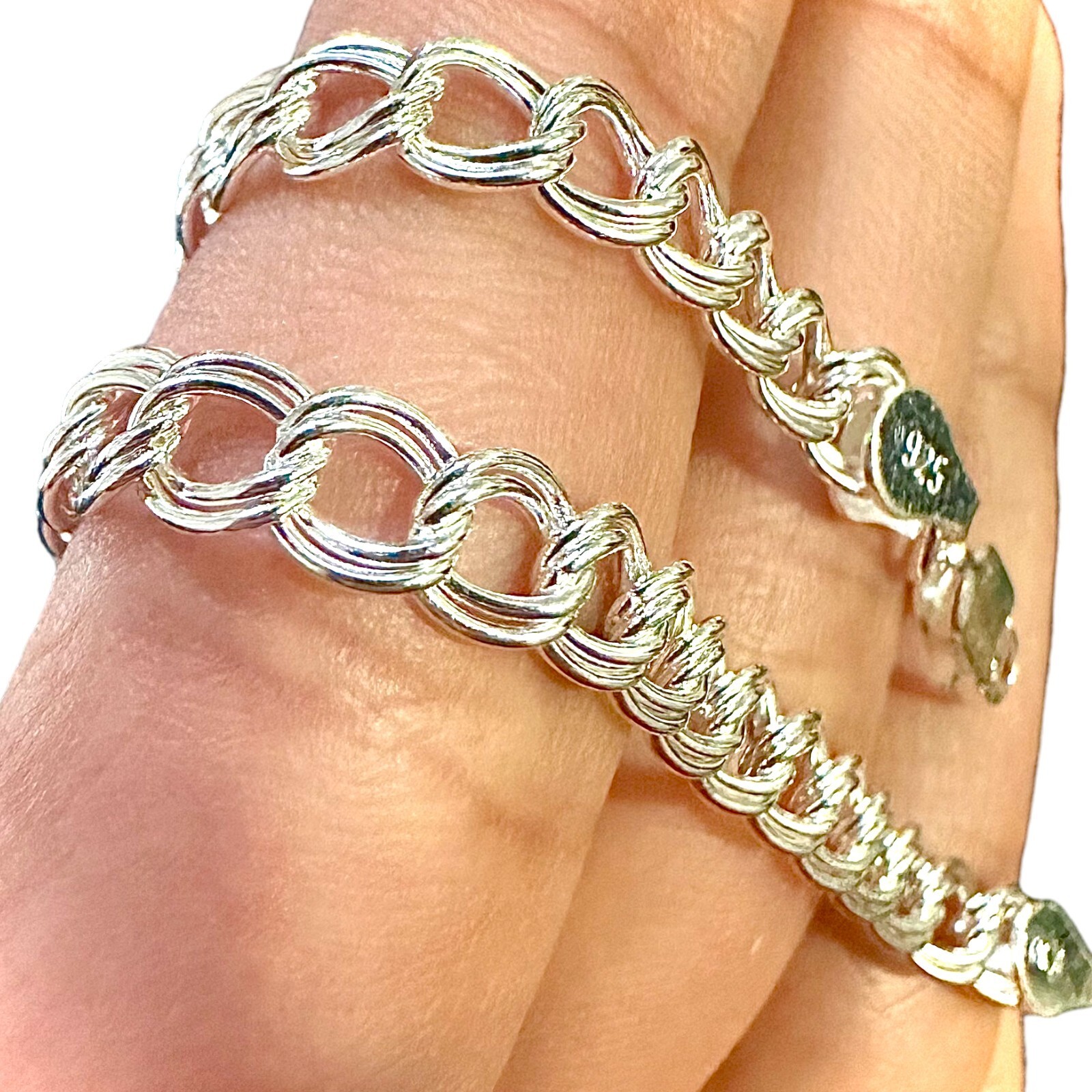 Italy 925 Sterling Silver Link Bracelet Charm Men Women 5MM Anklet for Women
