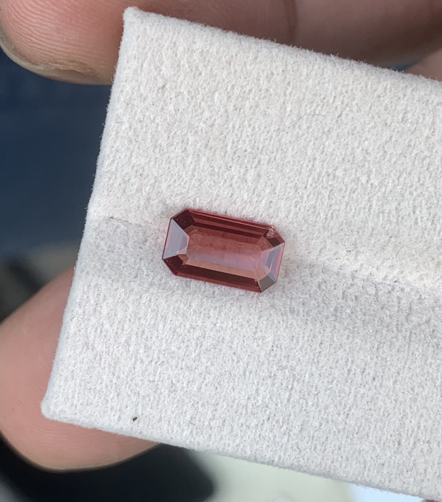 Red Spinel 1.27 Carat Slightly Included Emerald Cut 9mm Burma Loose Gemstone