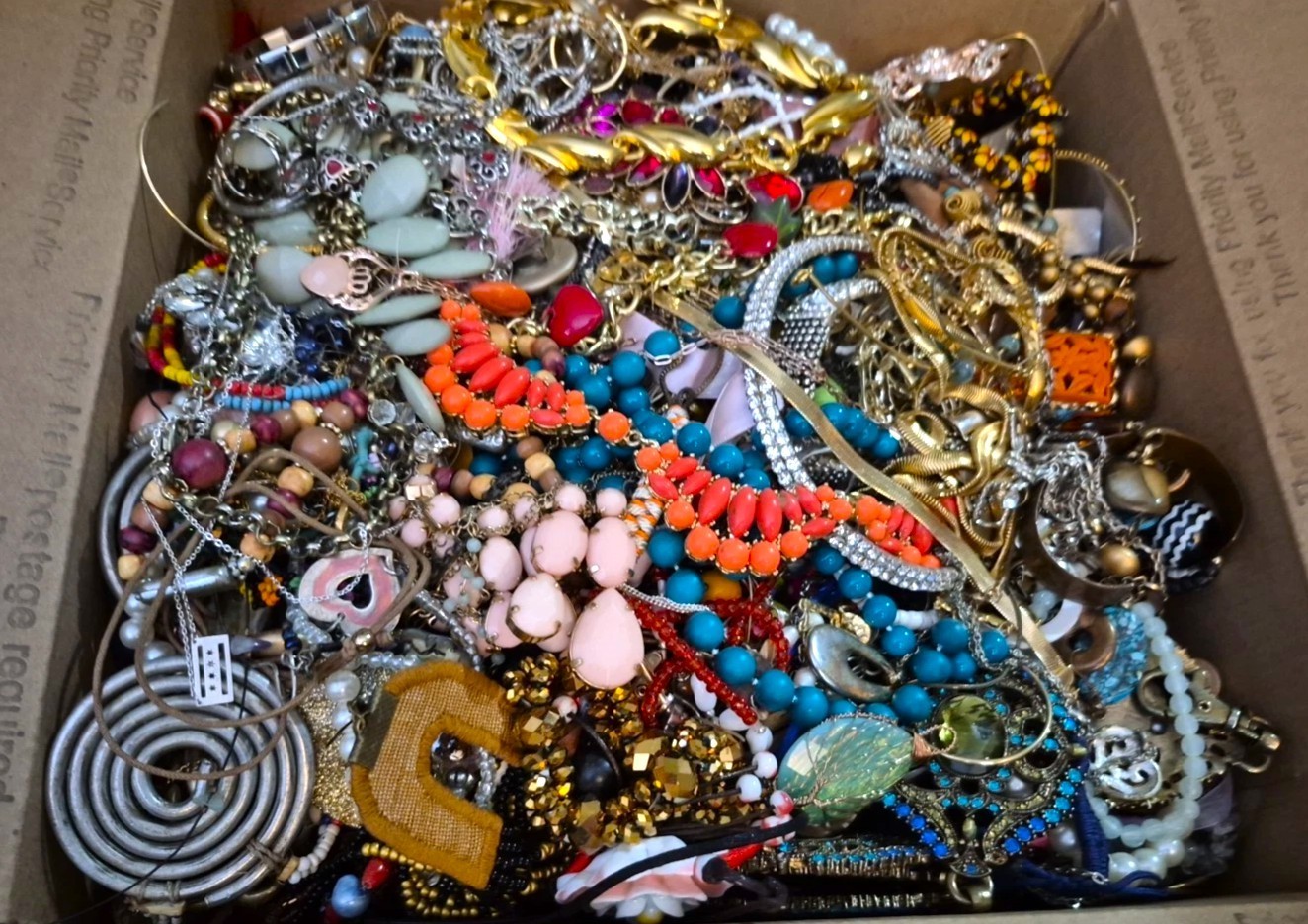 10 Pound Lbs Unsorted Huge Lot Jewelry Vintage & Modern Junk & Resell Tangled In