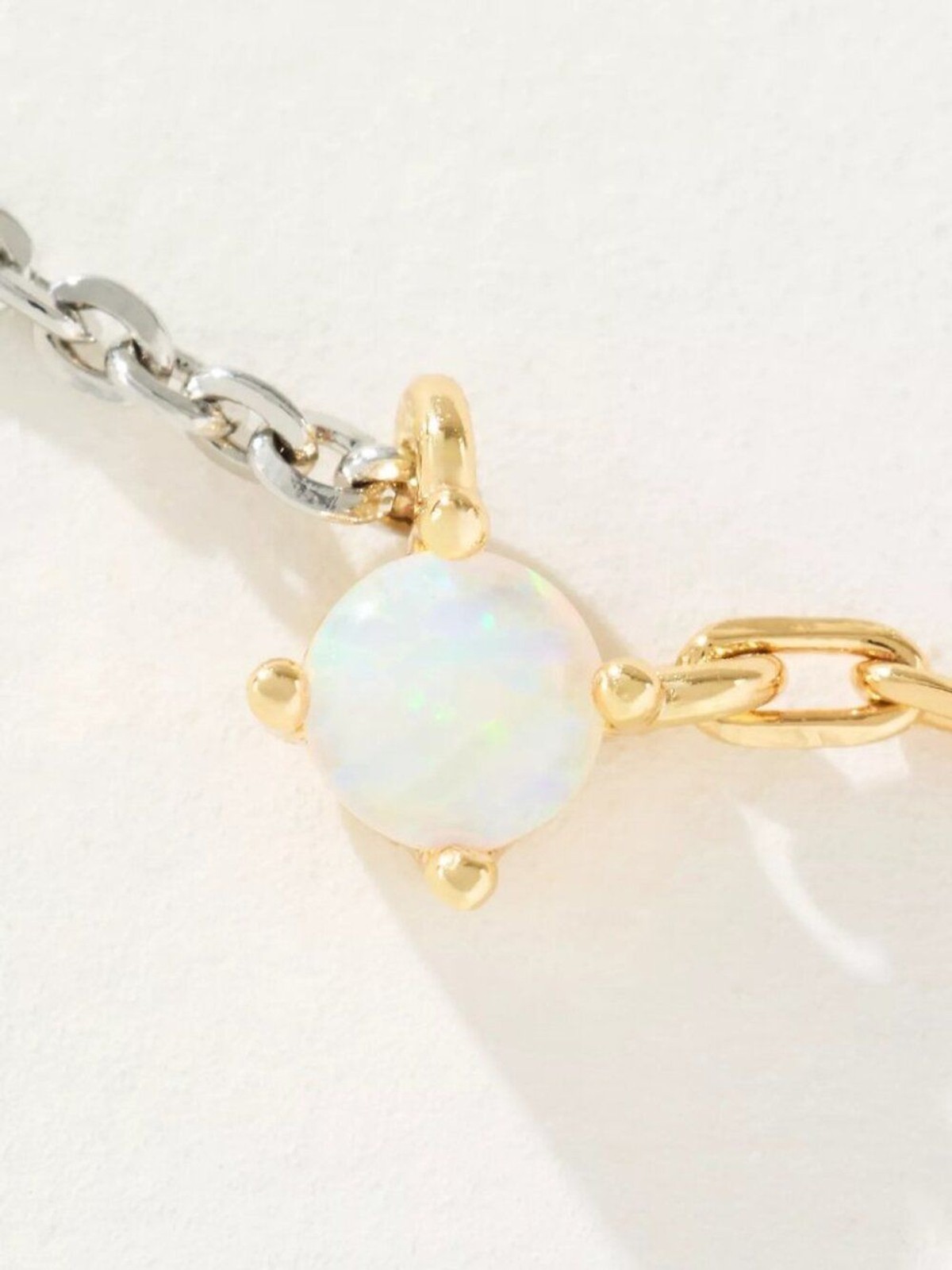 Two-Tone Crystal Link Opal Necklace By Anthropologie | OS | NWT