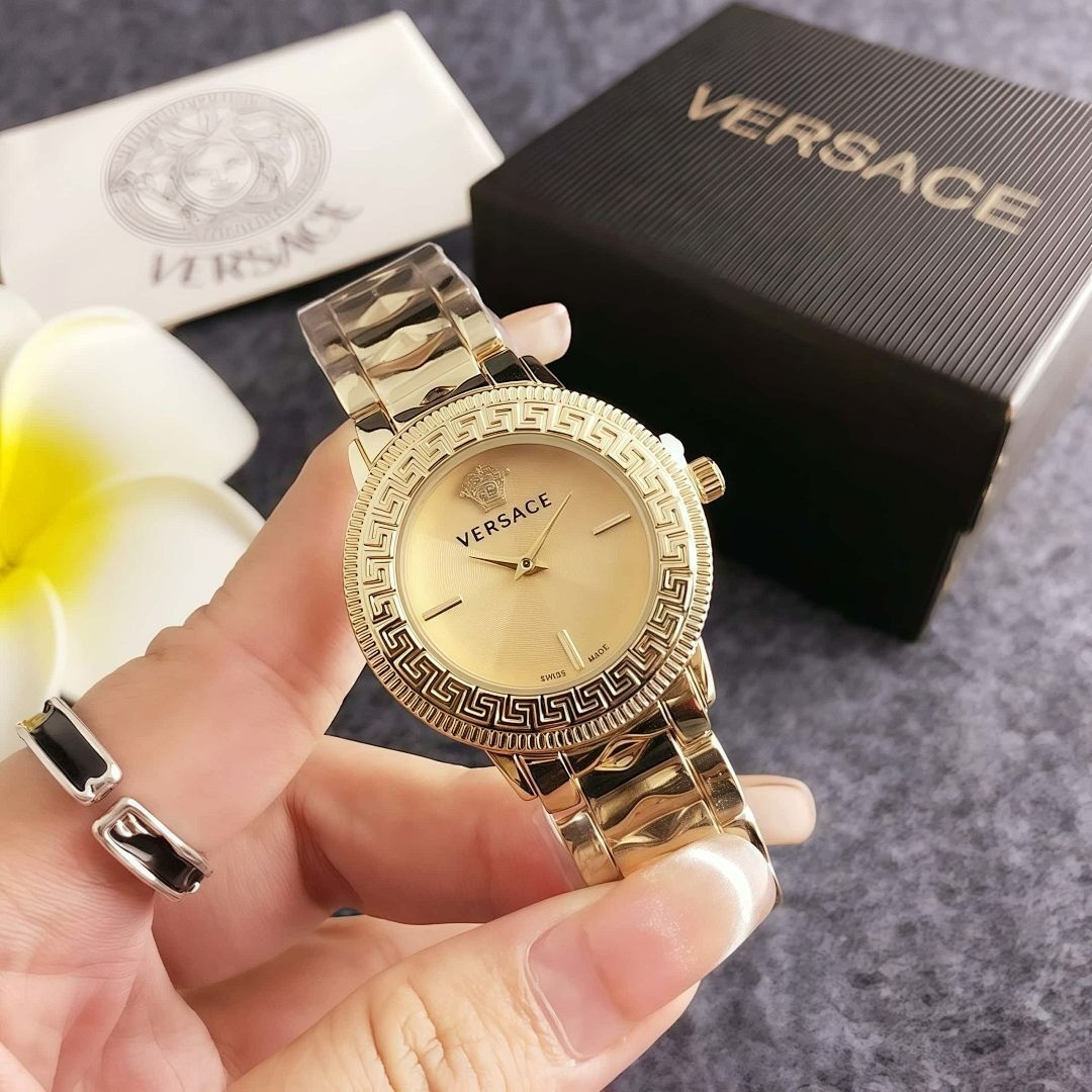 Versace 31mm Quartz Watch – Classic Alloy Wristband with Box