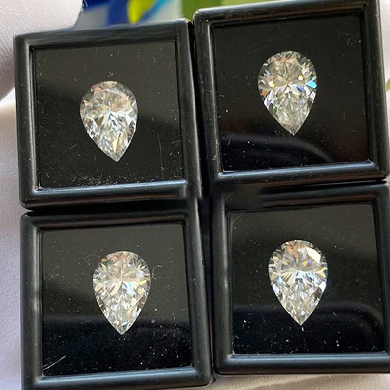 1-5pcs Pear Cut Real Moissanite Loose 0.35-5ct D Color VVS1 GRA Wholesale Price