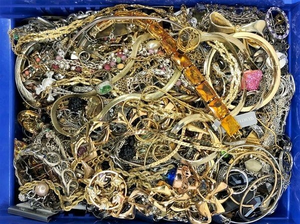 3 Lbs Pound Unsorted Huge Lot Jewelry Vintage New Junk w/ Wear Resell Tangled In