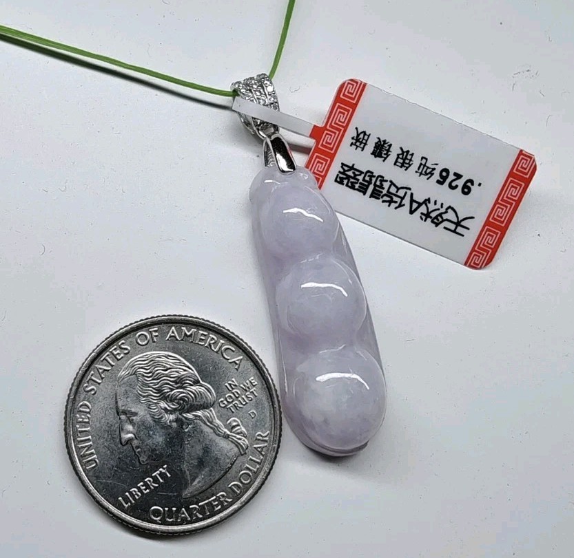 Certificate Jade Gourd Pendant Icy Purple Natural Jadeite Translucent紫色冰透玉葫芦翡翠A货