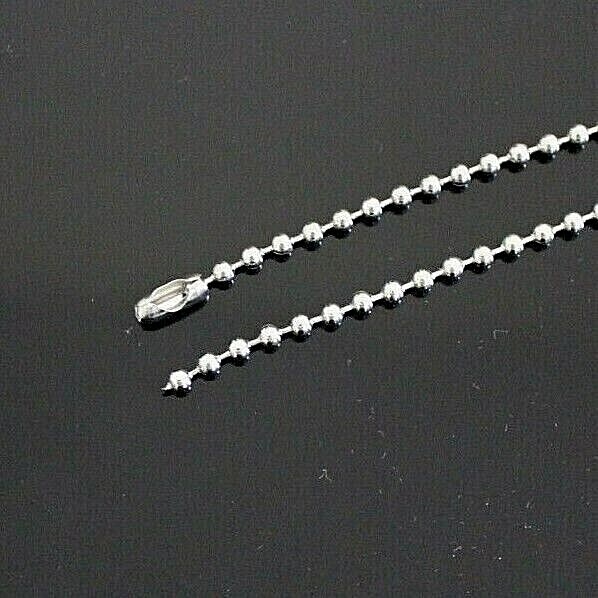 Stainless Steel Ball Chain 16″-40″ Dog Tag Bead Necklace 1.5/2/3/4.5mm