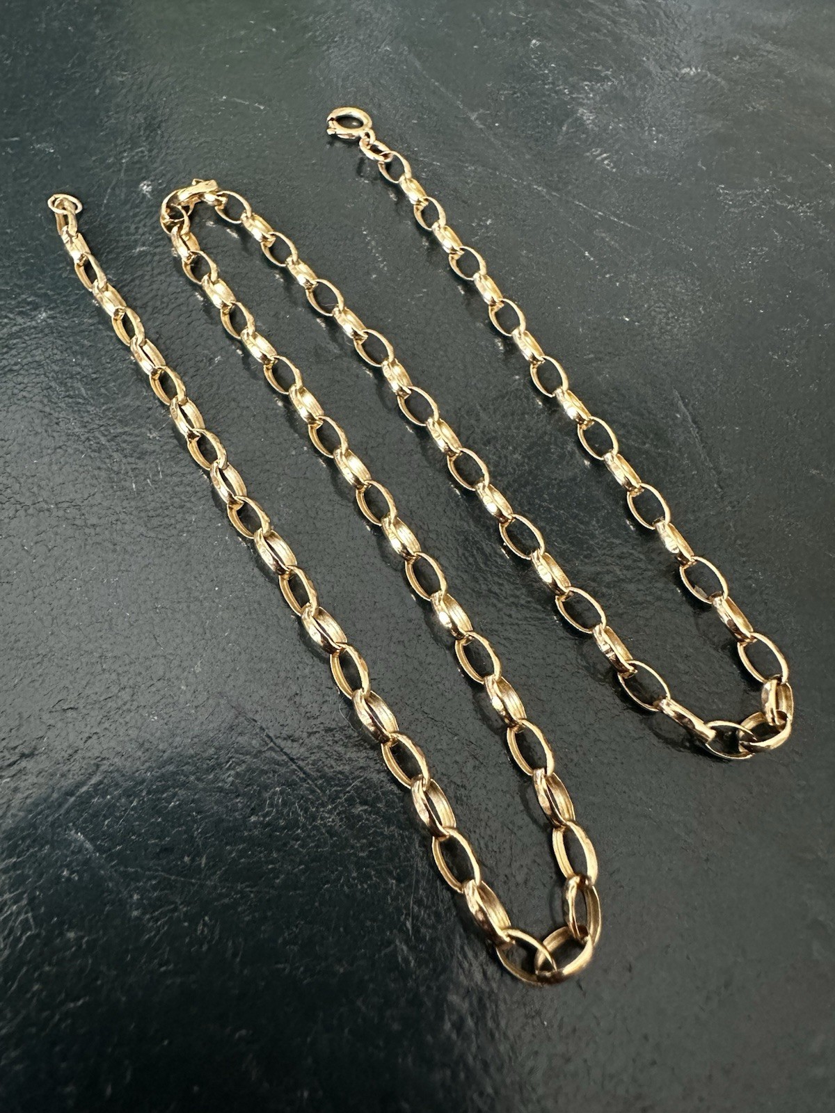 Vintage 9K Gold Belcher Choker Chain Necklace 3.65g B’ham Hallmark Unisex, Boxed