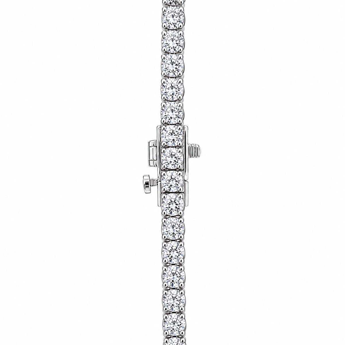 10.00 Ct Lab Grown Diamond Tennis Necklace 14k White Gold 13 Gm E F VVS 17 Inch