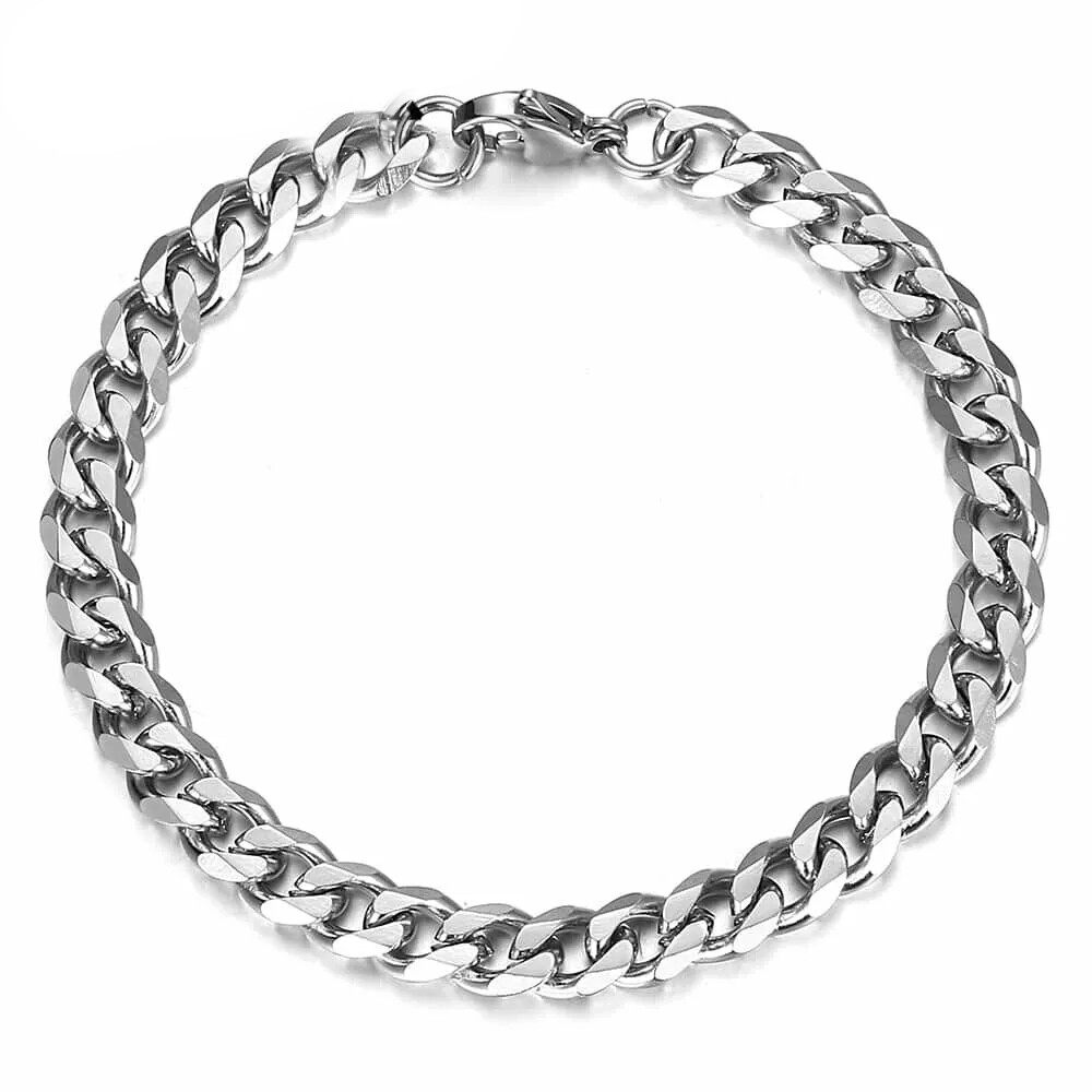 Men’s Chain 3/5/7/9/11mm Stainless Steel Bracelet Silver Curb Cuban Link 7-9″