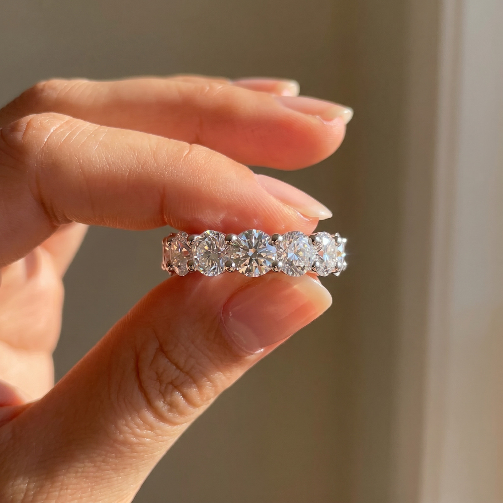 2 – 6Ct TW Diamond Eternity Ring 14k Gold Anniversary Lab Grown Wedding Band