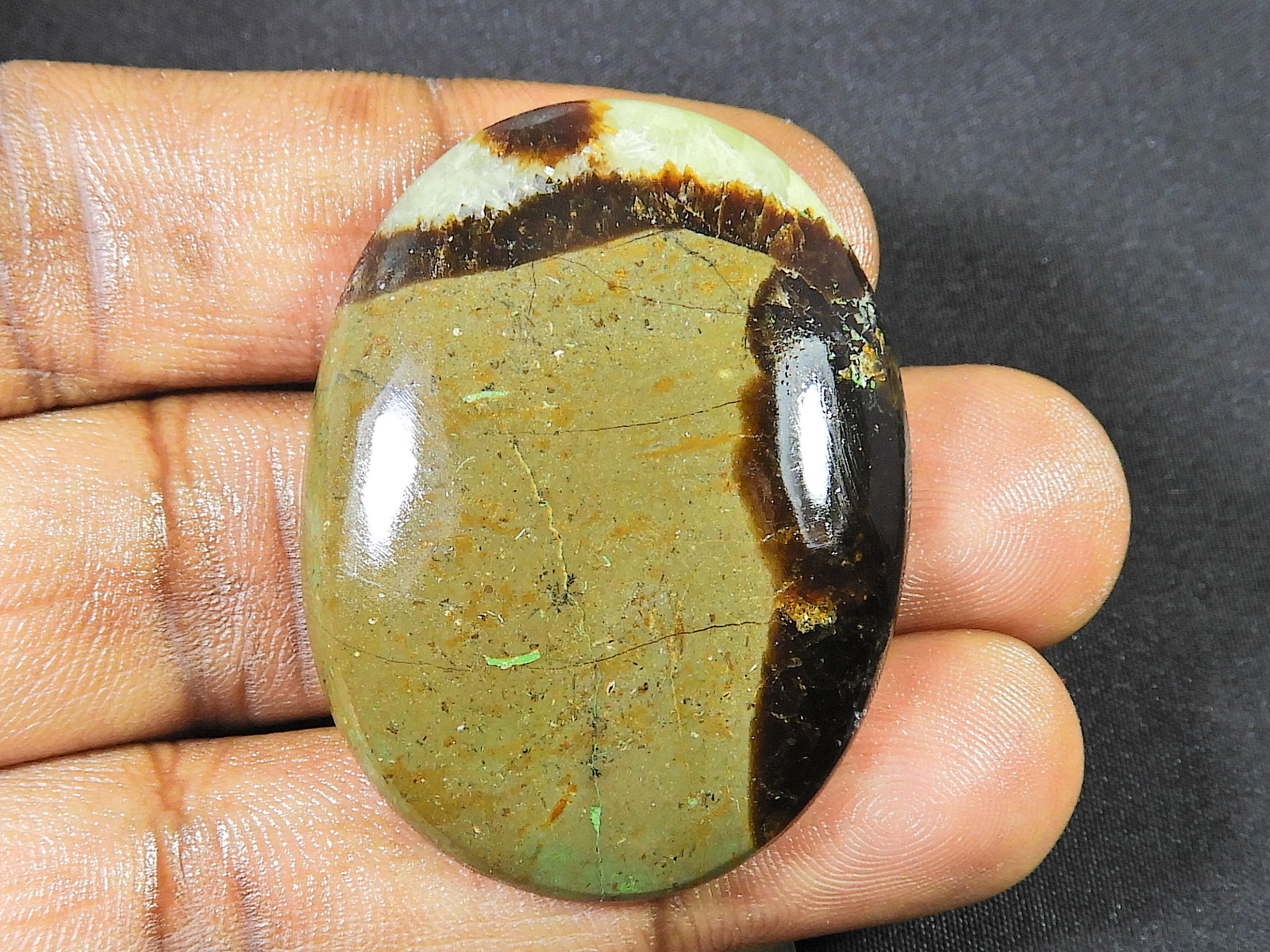 83Cts. AAA Natural Yelllow Septarian Designer Loose Gemstone 33X44X07 MM