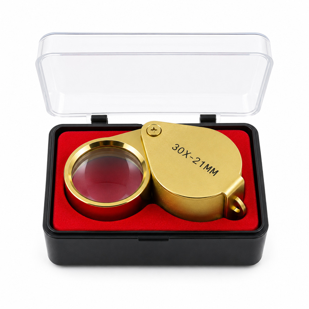 30X Jeweler’s Loupe Magnifier 21mm Foldable Pocket Lens for Jewelry Coins Gems