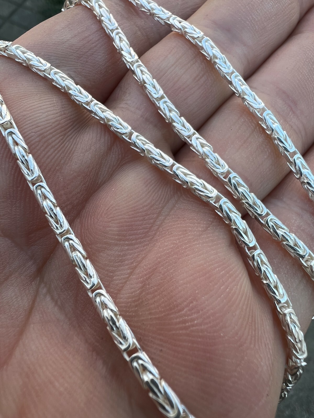 Real Solid 925 Sterling Silver Byzantine Rope Chain Necklace 2mm 16-30″ Length