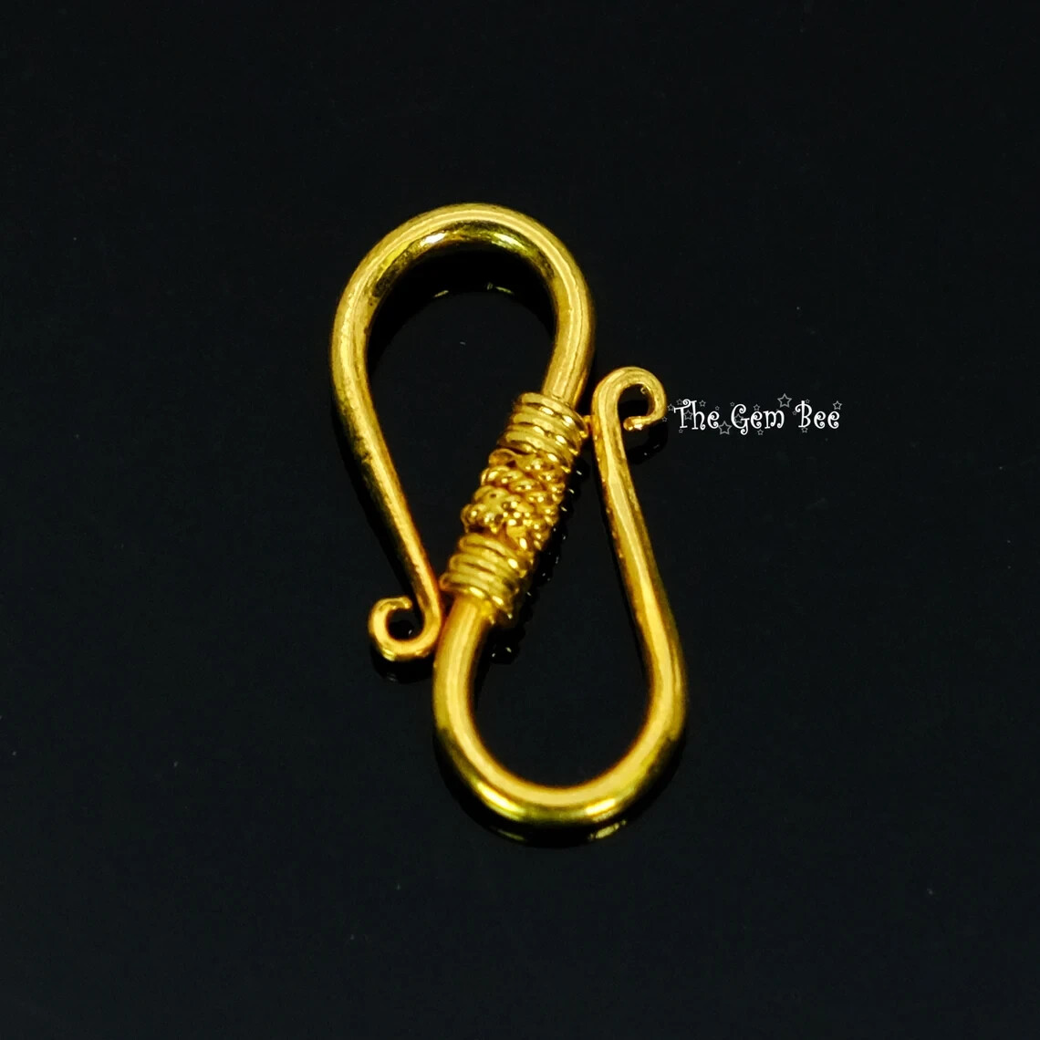 8mmx15mm Large 18k Solid Gold Old-Fashioned S Hook Clasp