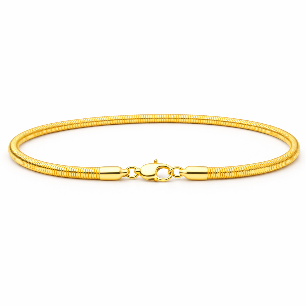 Italian 1/200 14K Yellow Gold Snake Link Herringbone Bracelet Chain Mens Womens