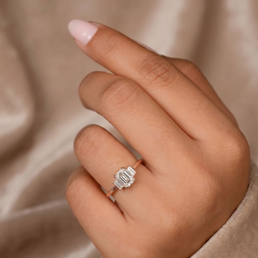 1.50Ct Radiant-Cut VS1 Lab Grown Diamond Wedding Engagement Ring 14k Yellow Gold