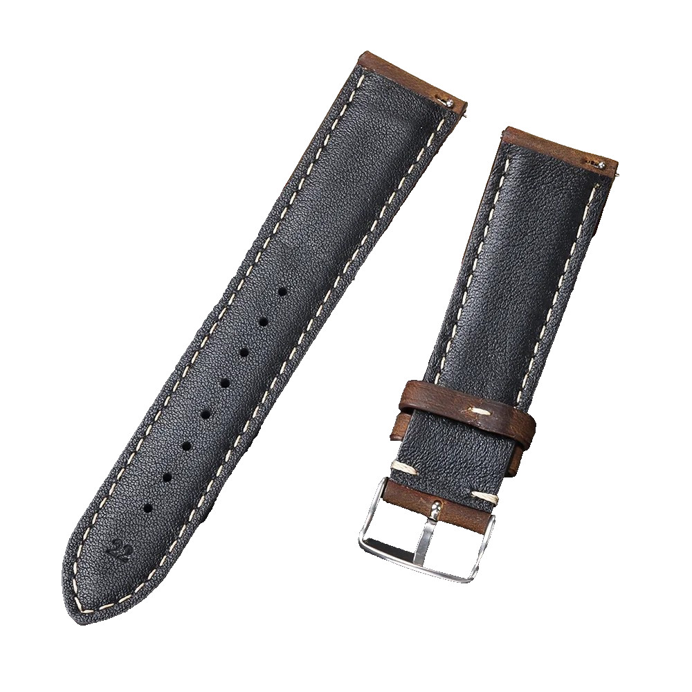 Genuine Calfskin Watch Band 18mm 20mm 22mm Quick Release Leather Strap