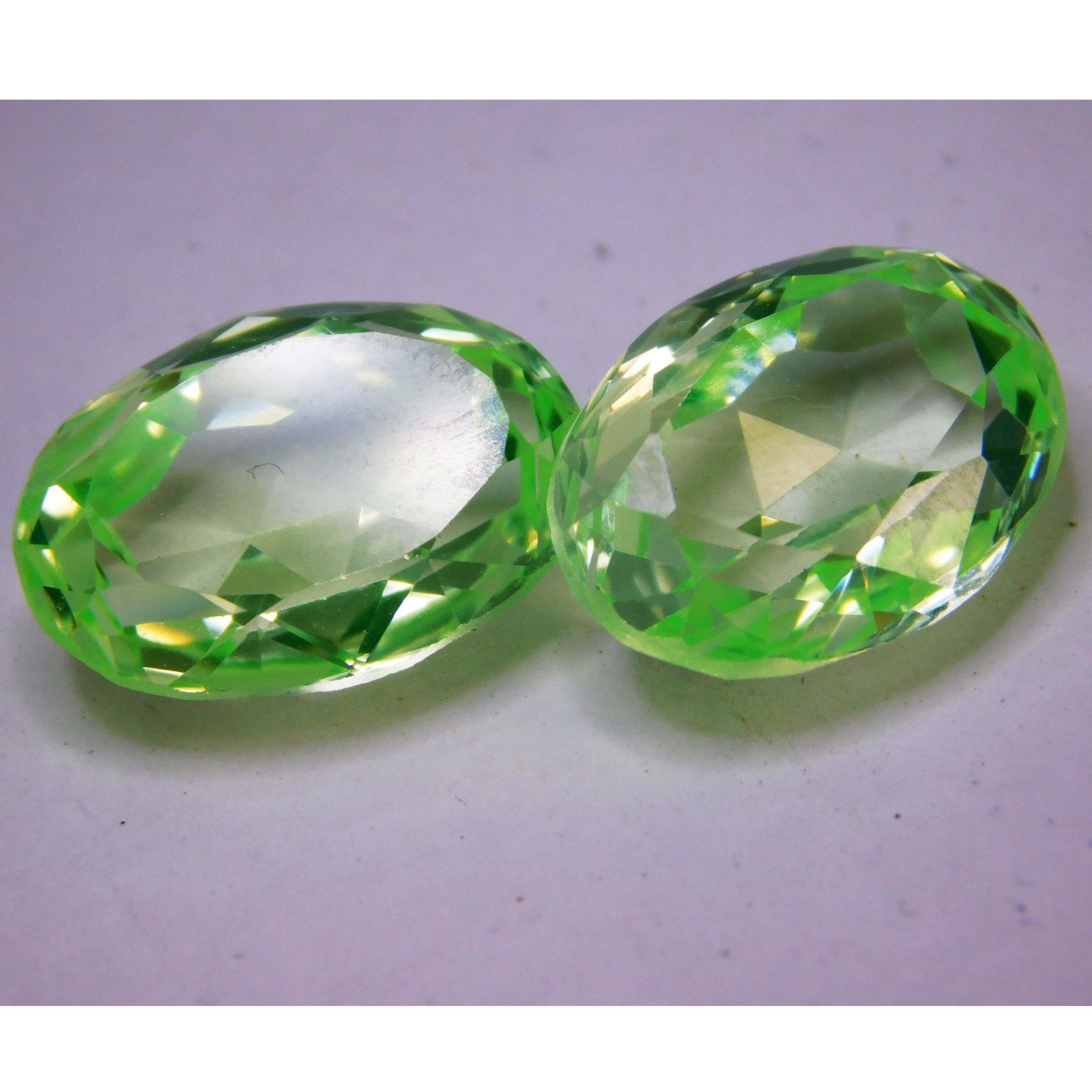 Certified Natural 22 Cts. Green Peridot Oval Cut Loose Gemstone For Jewelry 2pcs