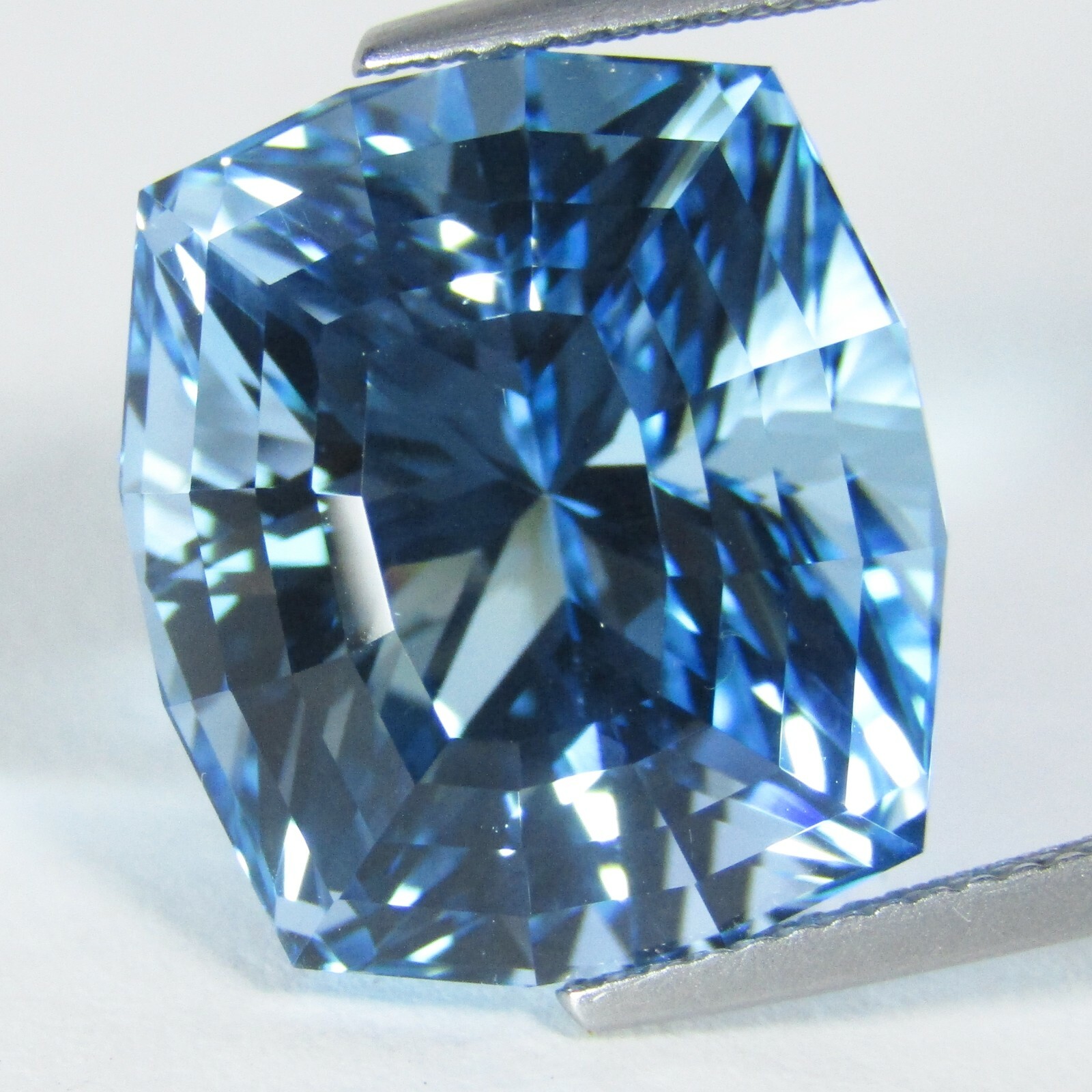 31.70Cts Striking Natural Baby Blue Topaz Cushion Spider Cut Brazil Gemstone-VDO
