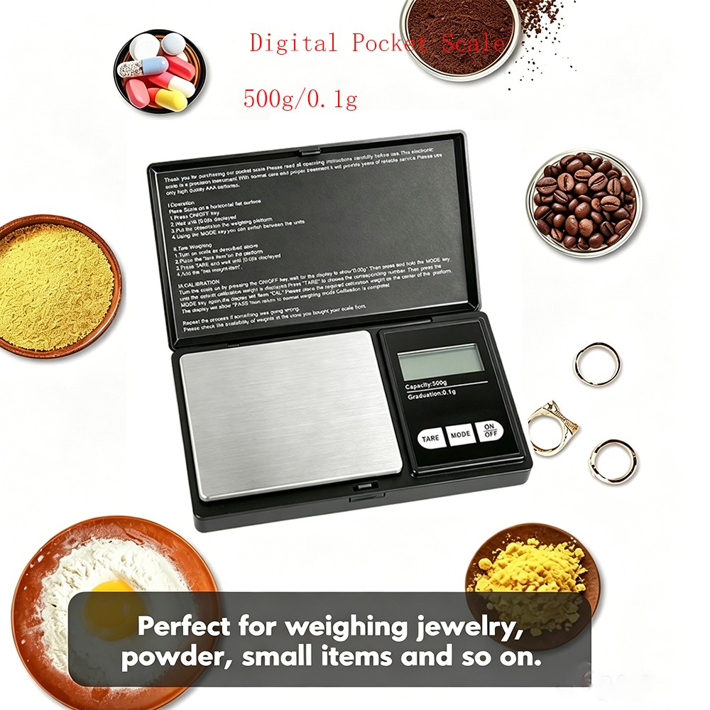 High Precision Milligram Scale,500g/0.1g Digital Mini Pocket Gram Scale,Mg Scal