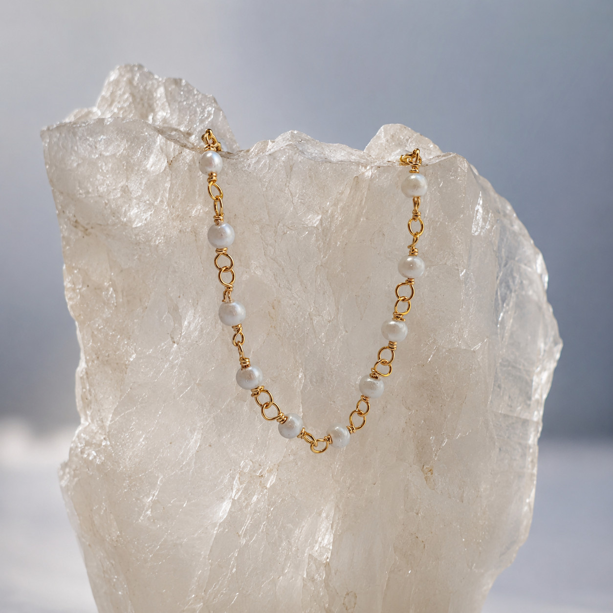 Dainty Pearl Necklace Gold Layering Chain Personalized Jewelry Gift for Her