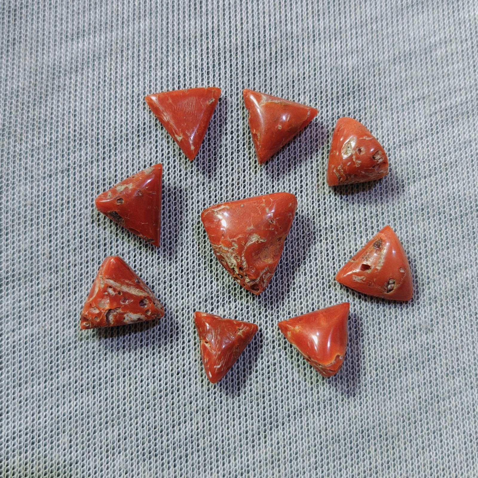 Vintage Natural Italian Coral Cabochon Lot Loose Gemstone Sea Coral Jewelry Maki