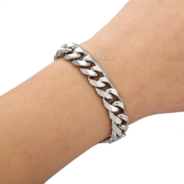 Men’s Chain 3/5/7/9/11mm Stainless Steel Bracelet Silver Curb Cuban Link 7-9″