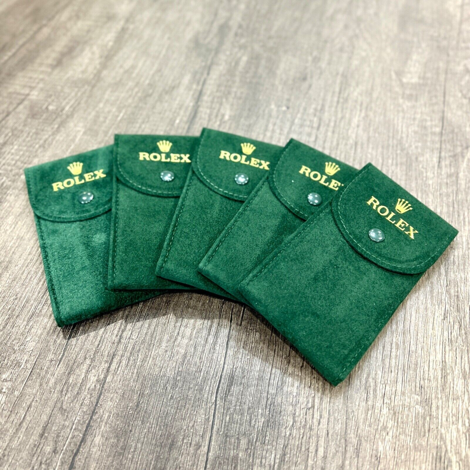 ROLEX GREEN SOFT VELVET TRAVEL POUCH – 1PC – SERVICE POUCH W/ INSER
