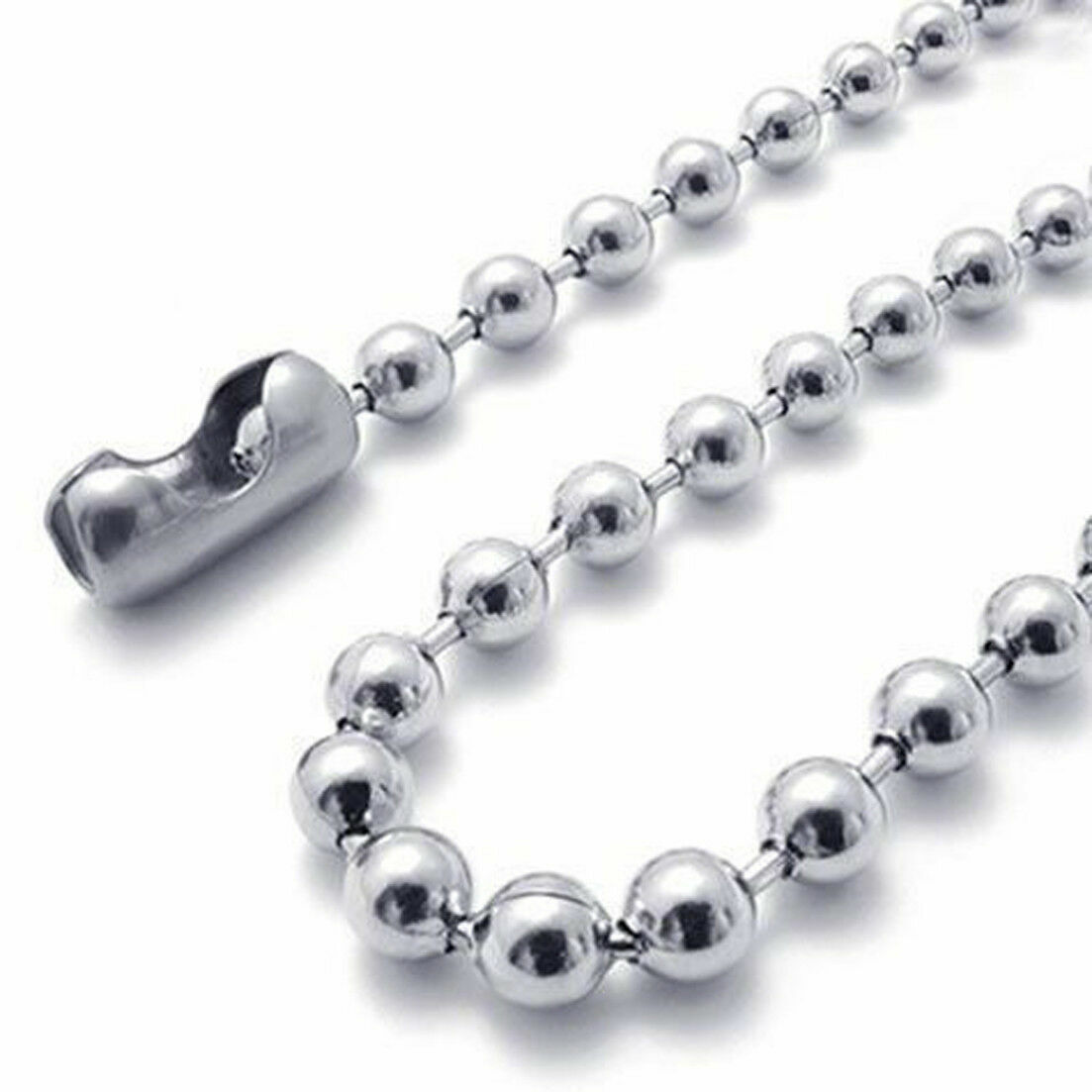 6/8/10/12mm Fashion Stainless Steel Ball Link Chain Necklace Women Mens Necklace