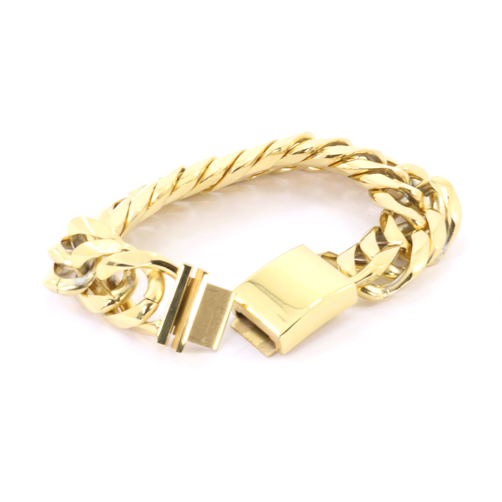21mm SOLID 14K GOLD FINISH THICK HEAVY MIAMI CUBAN CHAIN & BRACELET 24”