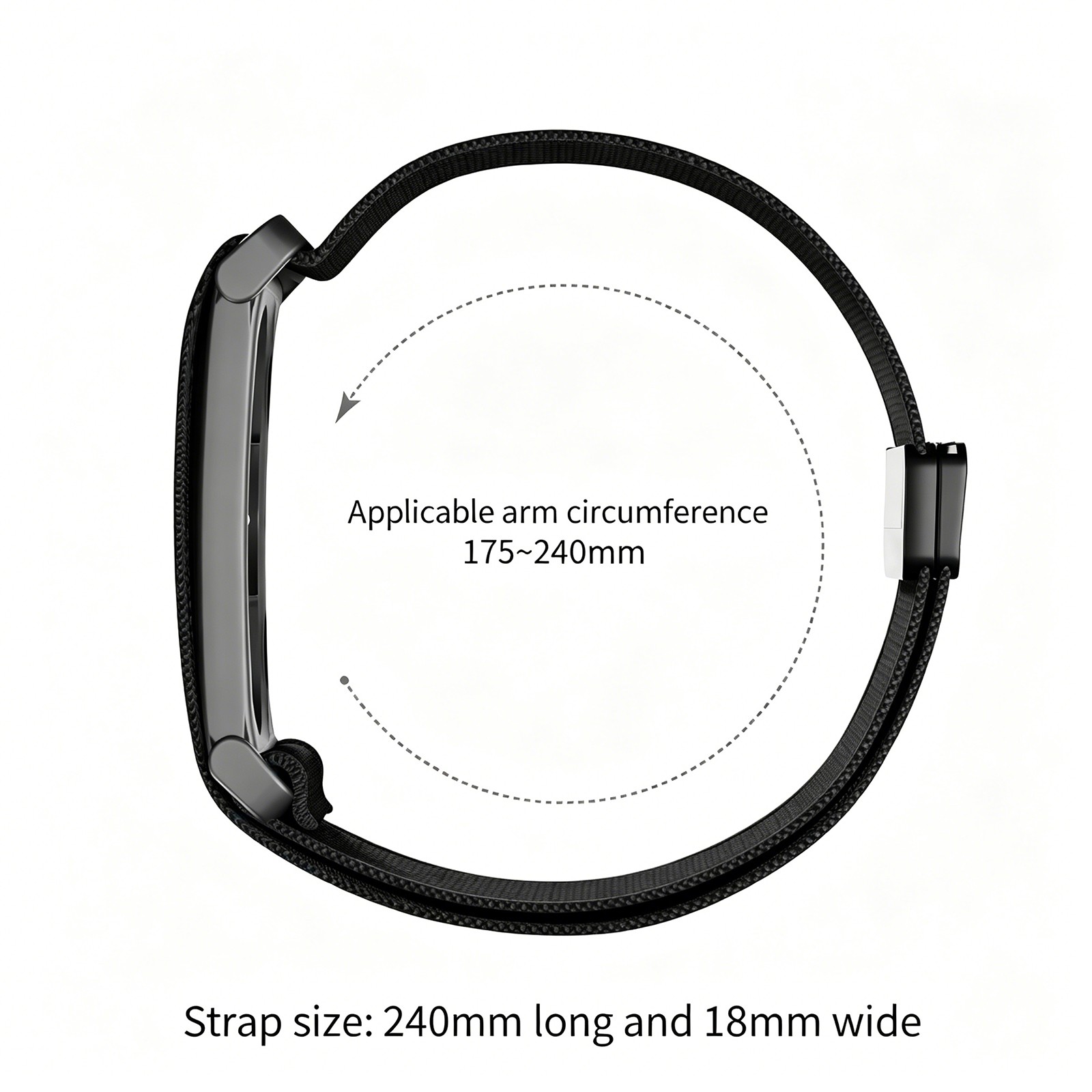 Nylon Elastic Adjustable Loop Strap For Google Fitbit Air W/ Magnetic Buckle