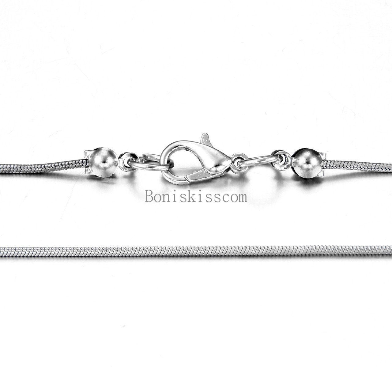 Stainless Steel 1.0mm Thin Round Snake Chain Snake Link Necklace 17 Inch Long
