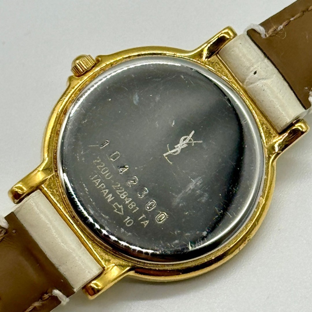 YSL Yves Saint Laurent Watch White Dial 2 Hands 2200 228481 Working