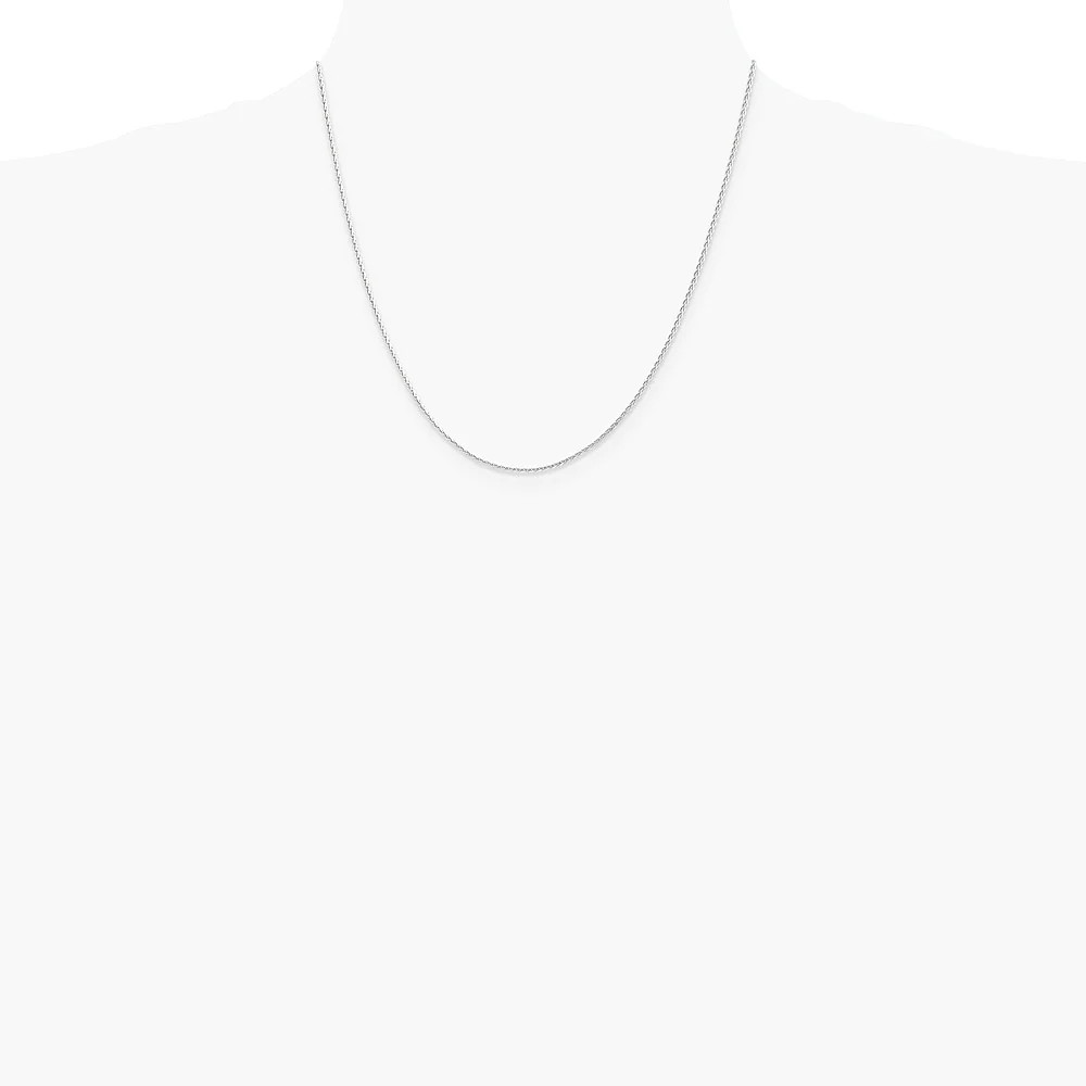 14K White Gold 1.4mm Diamond-Cut Parisian Wheat Chain Necklace 16″-30″