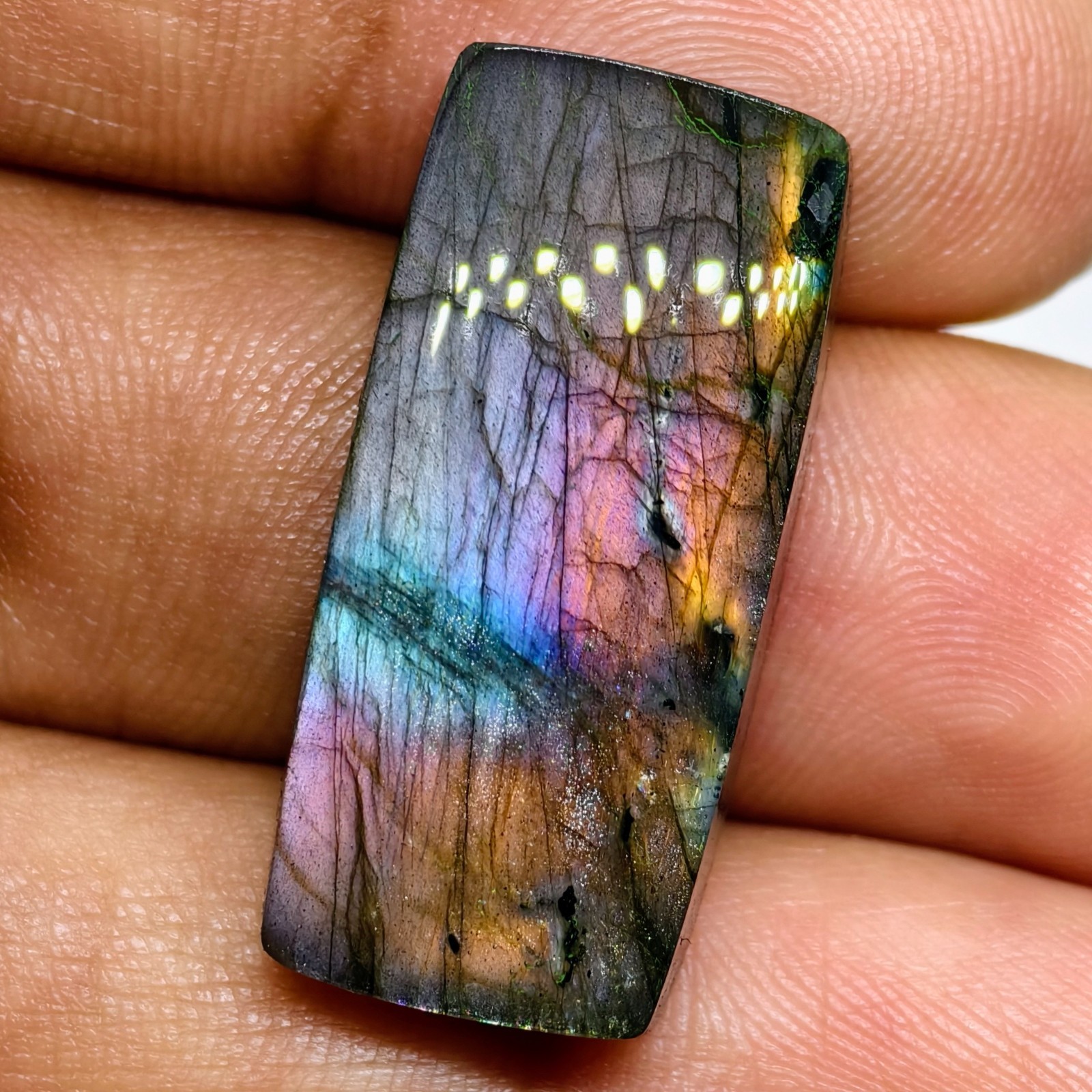 27 Cts Natural Labradorite Cabochon Gemstone For Jewelry 28.4×13.3×6.4 MM