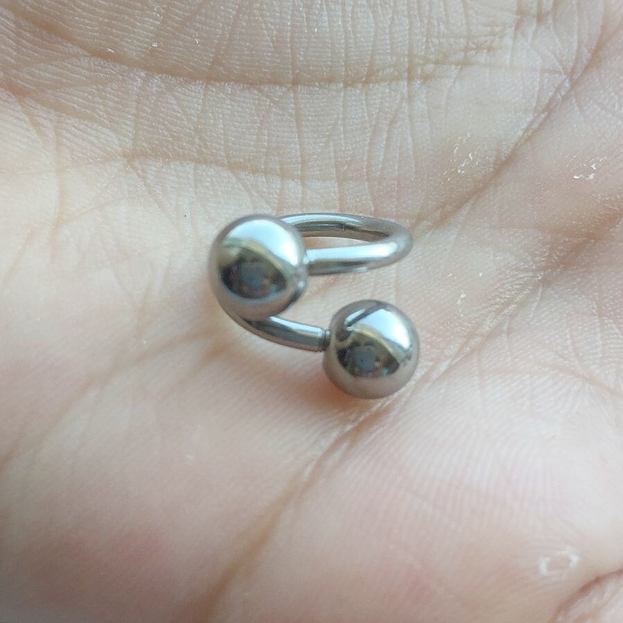 Surgical Steel 8mm 14g 6mm Big Balls VCH Piercing TWISTER Barbell.