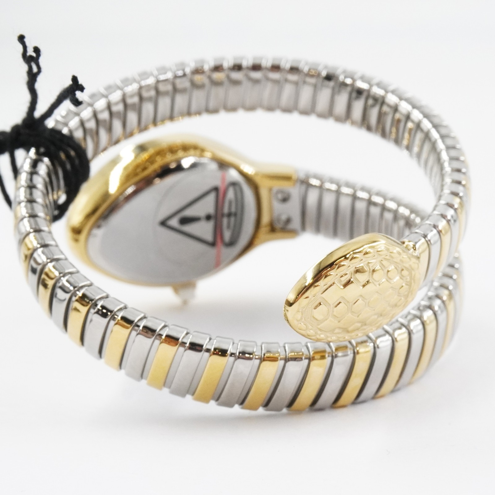 Just Cavalli Eclisse Gold & Silver Snake Wrap Quartz 22mm Watch with Green Dial
