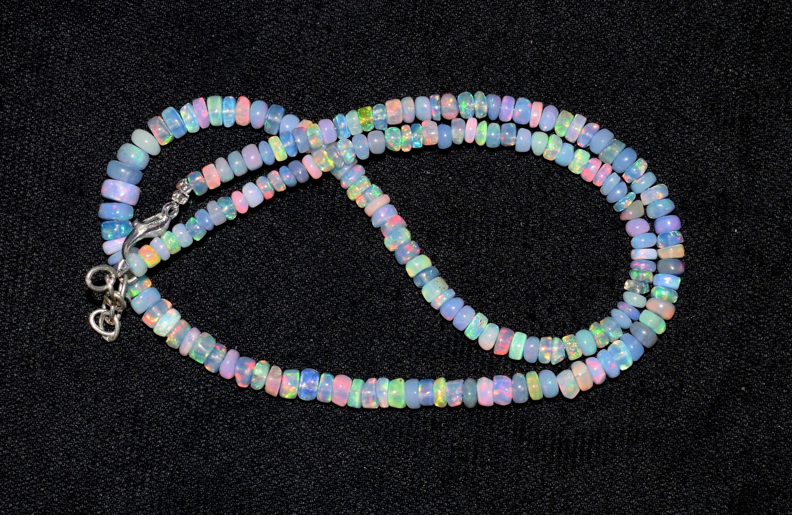 AAA+ Natural Ethiopian Opal Wello Fire Opal Gemstone Beads 16”Necklace AF0351