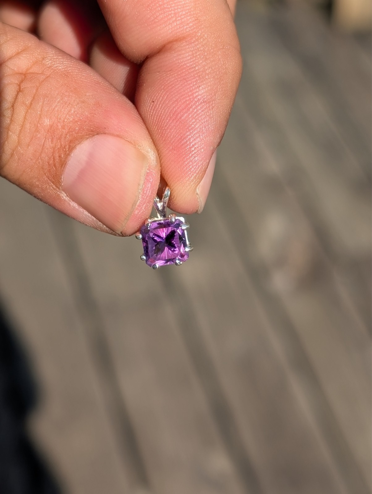 USA seller 2.17 ct 6.7mm square Amethyst Butterfly facet gemstone